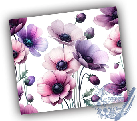 Spring Wildflower 20oz Skinny Tumbler PNG, Flowers Tumbler Sublimation Wrap, Straight & Tapered Tumbler Wrap, Instant Digital Download Sublimation ToriDesigns 