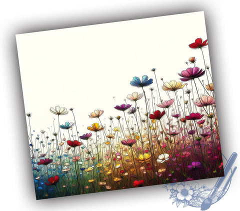 Spring Wildflower 20oz Skinny Tumbler, Wildflowers Tumbler Png, Straight & Tapered Tumbler Wrap, Instant Digital Download Sublimation ToriDesigns 