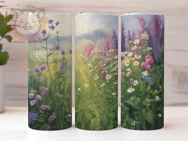 Spring Wildflower Floral 20oz Tumbler, Floral Cup Wrap, Seasonal Flower Design, Sublimation Tumbler Wrap, 20Oz Tumbler Design, Artistic Wildflower Cup, Stylish Spring Floral Wrap Sublimation Lara' s Designs 