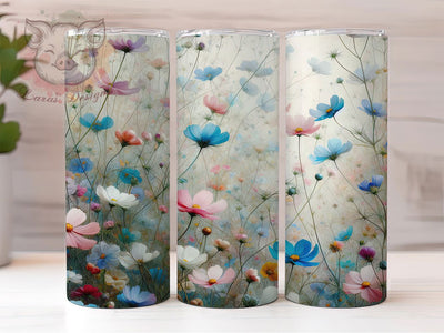 Spring Wildflower Floral 20oz Tumbler, Spring Flowers, Floral Theme, 20oz Wrap, Sublimation Design, Seasonal Style, PNG File Sublimation Lara' s Designs 