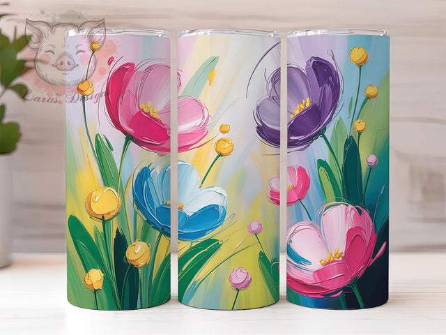 Spring Wildflower Floral Tumbler Wrap, Wildflowers Theme, Floral Art, Nature Style, Vibrant Design, Tumbler Wrap, Sublimation Design Sublimation Lara' s Designs 