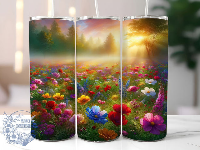 Spring Wildflower Meadow Tumbler, Spring Wildflower Tumbler, Stylish 20oz Wrap, Sublimation Design, Trendy Gift Idea, Rustic Meadow Wrap, Botanical Spring Tumbler Sublimation ToriDesigns 