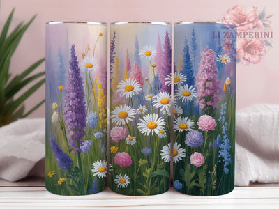 Spring Wildflower Meadow Tumbler, Wildflower Theme, Floral Design, Nature Style, Colorful Pattern, 20Oz Tumbler, Sublimation Wrap Sublimation Li Zamperini 