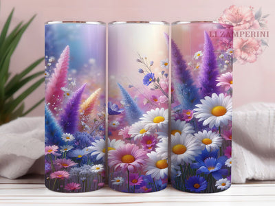 Spring Wildflower Meadow Tumbler, Wildflower Theme, Floral Design, Nature Style, Colorful Pattern, 20Oz Tumbler, Sublimation Wrap Sublimation Li Zamperini 
