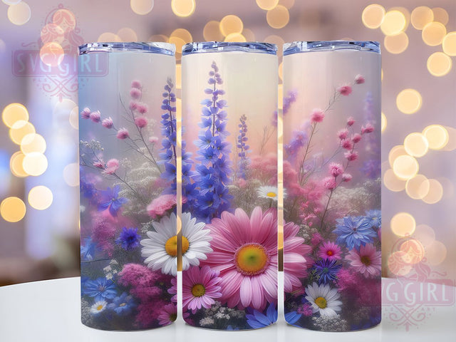 Spring Wildflower Tumbler, Spring Floral Sublimation, Floral Tumbler Design, Spring Flowers Wrap, 20oz Tumbler Template, Botanical Tumbler SVG, Garden Flowers PNG Sublimation SvggirlplusArt 