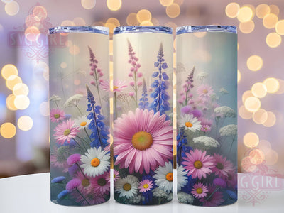 Spring Wildflower Tumbler, Spring Floral Sublimation, Floral Tumbler Design, Spring Flowers Wrap, 20oz Tumbler Template, Botanical Tumbler SVG, Garden Flowers PNG Sublimation SvggirlplusArt 