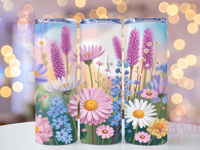Spring Wildflower Tumbler, Spring Floral Sublimation, Floral Tumbler Design, Spring Flowers Wrap, 20oz Tumbler Template, Botanical Tumbler SVG, Garden Flowers PNG Sublimation SvggirlplusArt 