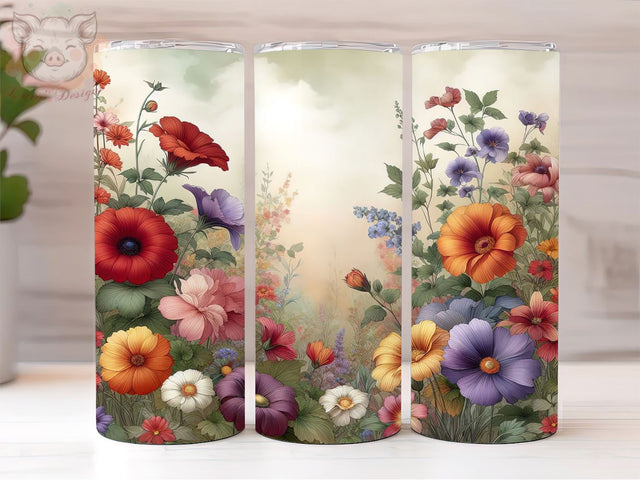 Spring Wildflowers 20oz Tumbler Png, Straight & Tapered Tumbler Png, Flowers Tumbler Png, Digital Download PNG Sublimation Lara' s Designs 