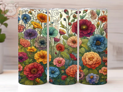 Spring Wildflowers 20oz Tumbler Png, Straight & Tapered Tumbler Png, Flowers Tumbler Png, Digital Download PNG Sublimation Lara' s Designs 
