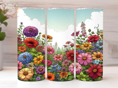 Spring Wildflowers 20oz Tumbler Png, Straight & Tapered Tumbler Png, Flowers Tumbler Png, Digital Download PNG Sublimation Lara' s Designs 