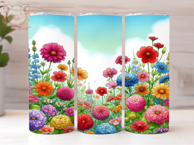Spring Wildflowers 20oz Tumbler Png, Straight & Tapered Tumbler Png, Flowers Tumbler Png, Digital Download PNG Sublimation Lara' s Designs 