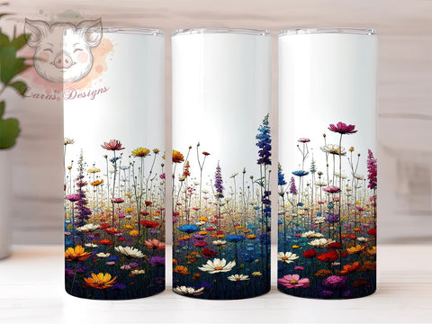 Spring Wildflowers 20oz Tumbler Png, Straight & Tapered Tumbler Png, Wildflower Tumbler Png, Digital Download PNG Sublimation Lara' s Designs 