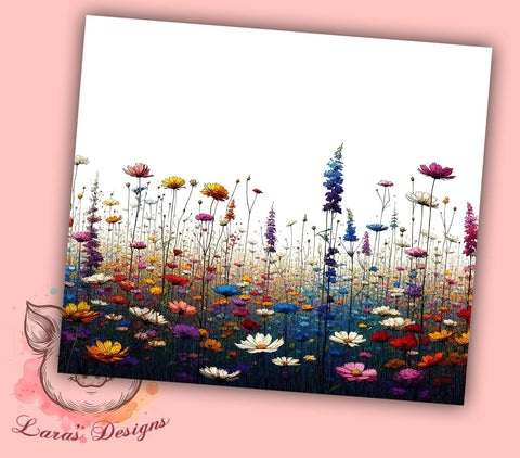 Spring Wildflowers 20oz Tumbler Png, Straight & Tapered Tumbler Png, Wildflower Tumbler Png, Digital Download PNG Sublimation Lara' s Designs 