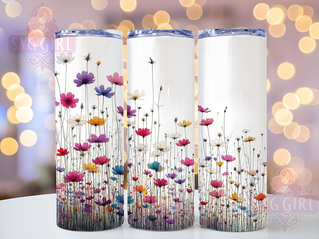 Spring Wildflowers 20oz Tumbler Wrap Sublimation Design, Straight Tapered Tumbler Wrap, Wildflowers Tumbler Png, Instant Digital Download Sublimation SvggirlplusArt 