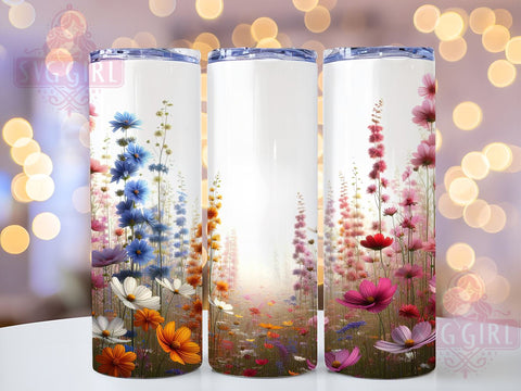 Spring Wildflowers 20oz Tumbler Wrap Sublimation Design, Straight Tapered Tumbler Wrap, Wildflowers Tumbler Png, Instant Digital Download Sublimation SvggirlplusArt 