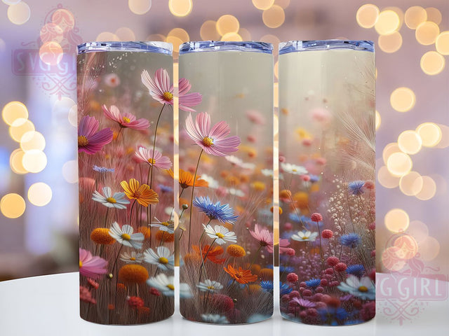 Spring Wildflowers Tumbler Wrap, spring bouquet wrap, wildflower art design, garden bloom tumbler, spring gift wrap, meadow lover decal, flower season tumbler Sublimation SvggirlplusArt 