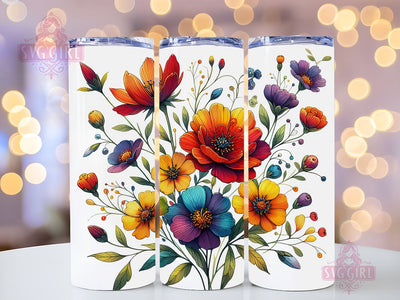 Spring Wildflowers Vibrant 20oz Tumbler Wrap Sublimation Design, Straight Tapered Tumbler Wrap, Wildflowers Tumbler Png, Instant Digital Download Sublimation SvggirlplusArt 