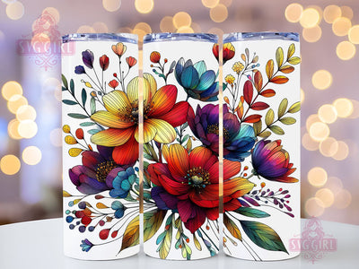 Spring Wildflowers Vibrant 20oz Tumbler Wrap Sublimation Design, Straight Tapered Tumbler Wrap, Wildflowers Tumbler Png, Instant Digital Download Sublimation SvggirlplusArt 
