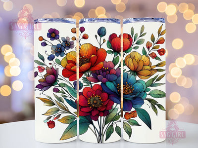 Spring Wildflowers Vibrant 20oz Tumbler Wrap Sublimation Design, Straight Tapered Tumbler Wrap, Wildflowers Tumbler Png, Instant Digital Download Sublimation SvggirlplusArt 