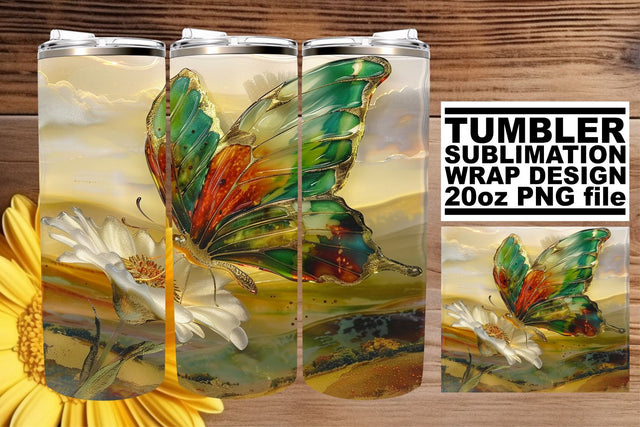 Spring Wrap Glitter 3D Tumbler Sublimation afrosvg 