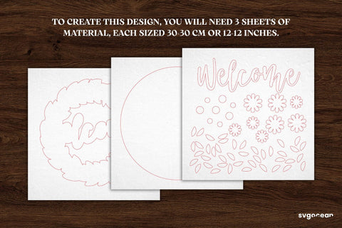 Spring Wreath Door Sign Laser Cut SVG SvgOcean 