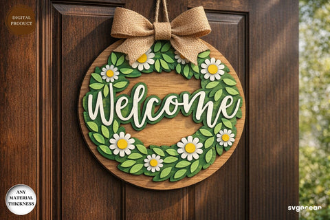Spring Wreath Door Sign Laser Cut SVG SvgOcean 