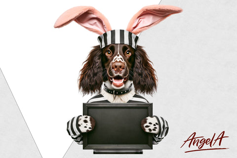 Springer spaniel / funny dog clipart / Easter dog clipart Sublimation Angelina Semenova 