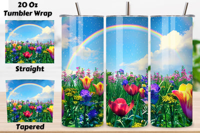 Spring's Seamless Floral Tumbler Wrap, Pastel Paradise PNG, Seamless Spring Wildflowers Field Watercolour 20 oz Skinny Tumbler Wrap For Sublimation | Spring Delicate Wildflowers Landscape Watercolour Sublimation FloridPrintables 