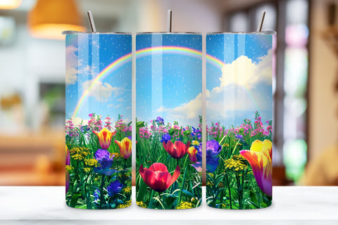 Spring's Seamless Floral Tumbler Wrap, Pastel Paradise PNG, Seamless Spring Wildflowers Field Watercolour 20 oz Skinny Tumbler Wrap For Sublimation | Spring Delicate Wildflowers Landscape Watercolour Sublimation FloridPrintables 