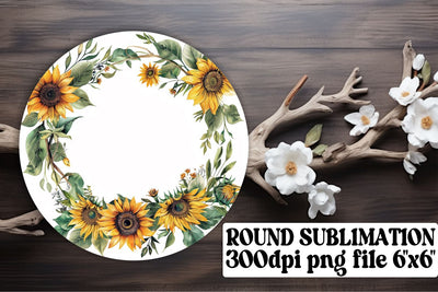 SpringThemed Watercolor Flower Wreath Sublimation afrosvg 