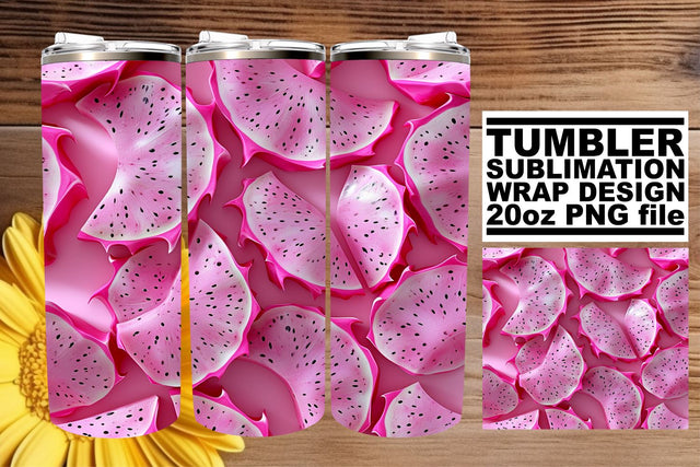 Springtime 20oz Tumbler Wrap with Fruit Pattern Sublimation Sublimation afrosvg 
