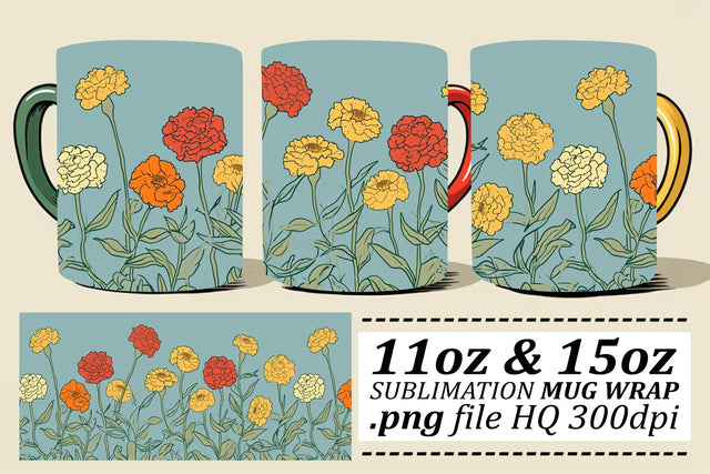 Springtime Blossom Extravaganza Mug Wrap Sublimation afrosvg 