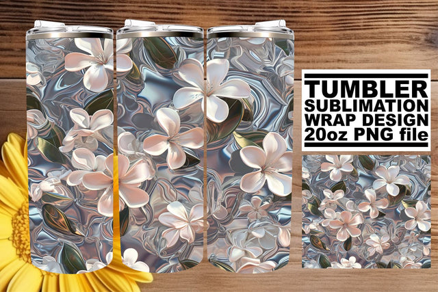 Springtime Blossom Tumbler Wrap: Floral Fantasy Sublimation afrosvg 