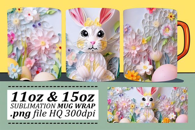 Springtime Easter Eggstravaganza Mug Wrap Sublimation, 11oz 15oz, Vibrant 3D Design, Happy Easter Sublimation afrosvg 