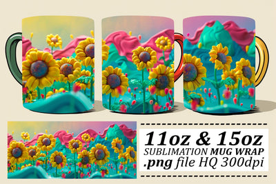 Springtime Floral Mug Wrap - Sublimation Elegance for Cups Sublimation afrosvg 