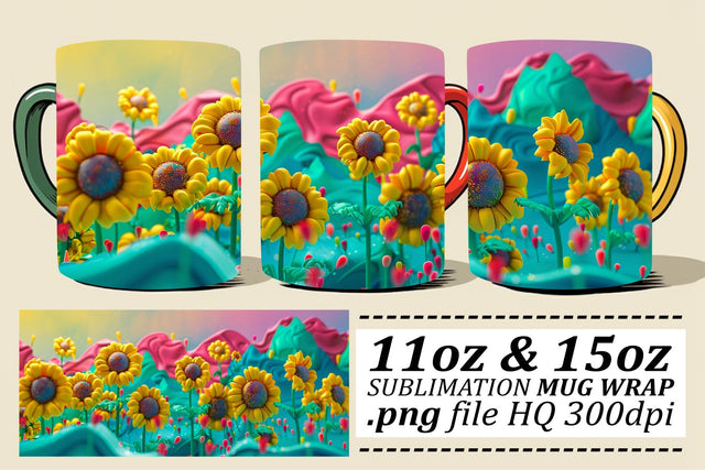 Springtime Floral Mug Wrap - Sublimation Elegance for Cups Sublimation afrosvg 