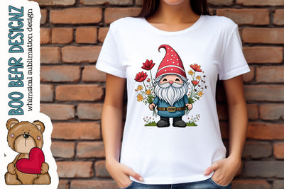 Springtime Garden Gnome Clipart Sublimation Boo Bear Designz 