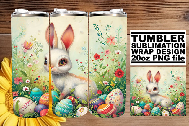 Springtime Happiness Easter Basket Tumbler Art Sublimation afrosvg 