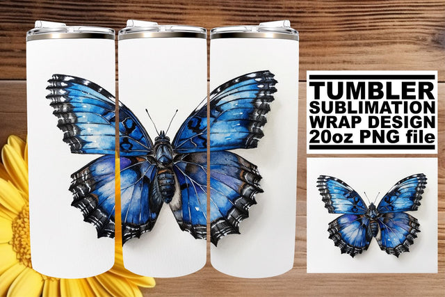 Springtime Joy Butterfly Tumbler Design Sublimation afrosvg 
