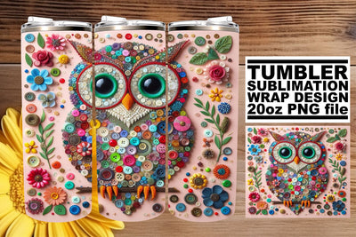Springtime Owl Sublimation Wrap: Bursting with Colors Sublimation afrosvg 