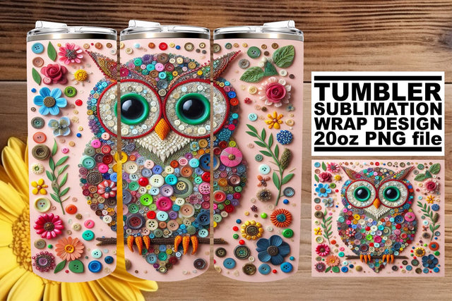 Springtime Owl Sublimation Wrap: Bursting with Colors Sublimation afrosvg 