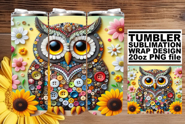 Springtime Owl Sublimation Wrap: Fresh Vibes Sublimation afrosvg 
