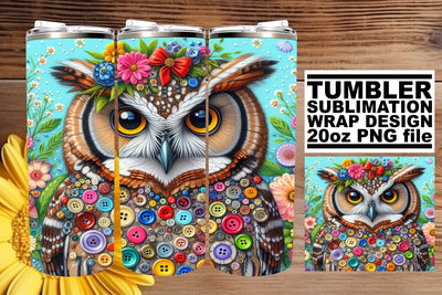 Springtime Owl Sublimation Wrap: Nature's Beauty Sublimation afrosvg 
