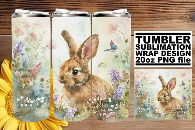 Springtime Rabbit Tumbler Sublimation Sublimation afrosvg 