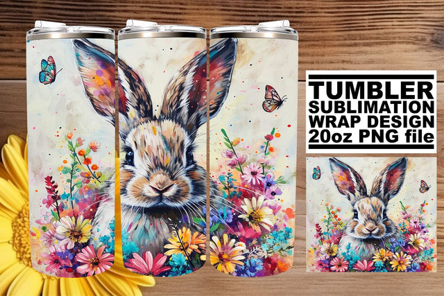 Springtime Rabbit Tumbler Sublimation Sublimation afrosvg 