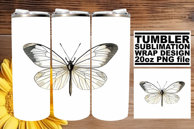Springtime Serenity Butterfly Tumbler Wrap Sublimation afrosvg 