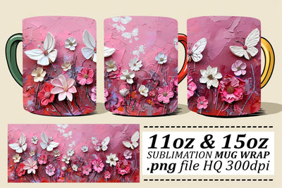 Springtime Splendor Cup Design - Whimsical Sublimation Art Sublimation afrosvg 