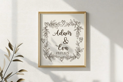 Square Heart Wreath SVG | Romantic Leaf Frame Cut File for Cricut & Silhouette SVG Tafti Art 