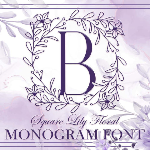 Square Lily Floral Monogram Font Dm Letter Studio 