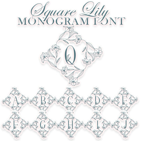 Square Lily Monogram Font Dm Letter Studio 